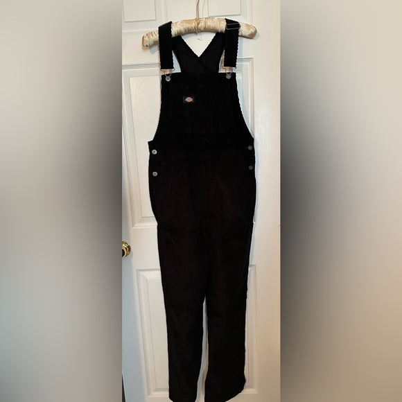 Dickies Women’s Halleyville Corduroy Bib Overalls. Size M Color Black NEVER USED - Picture 5 of 11